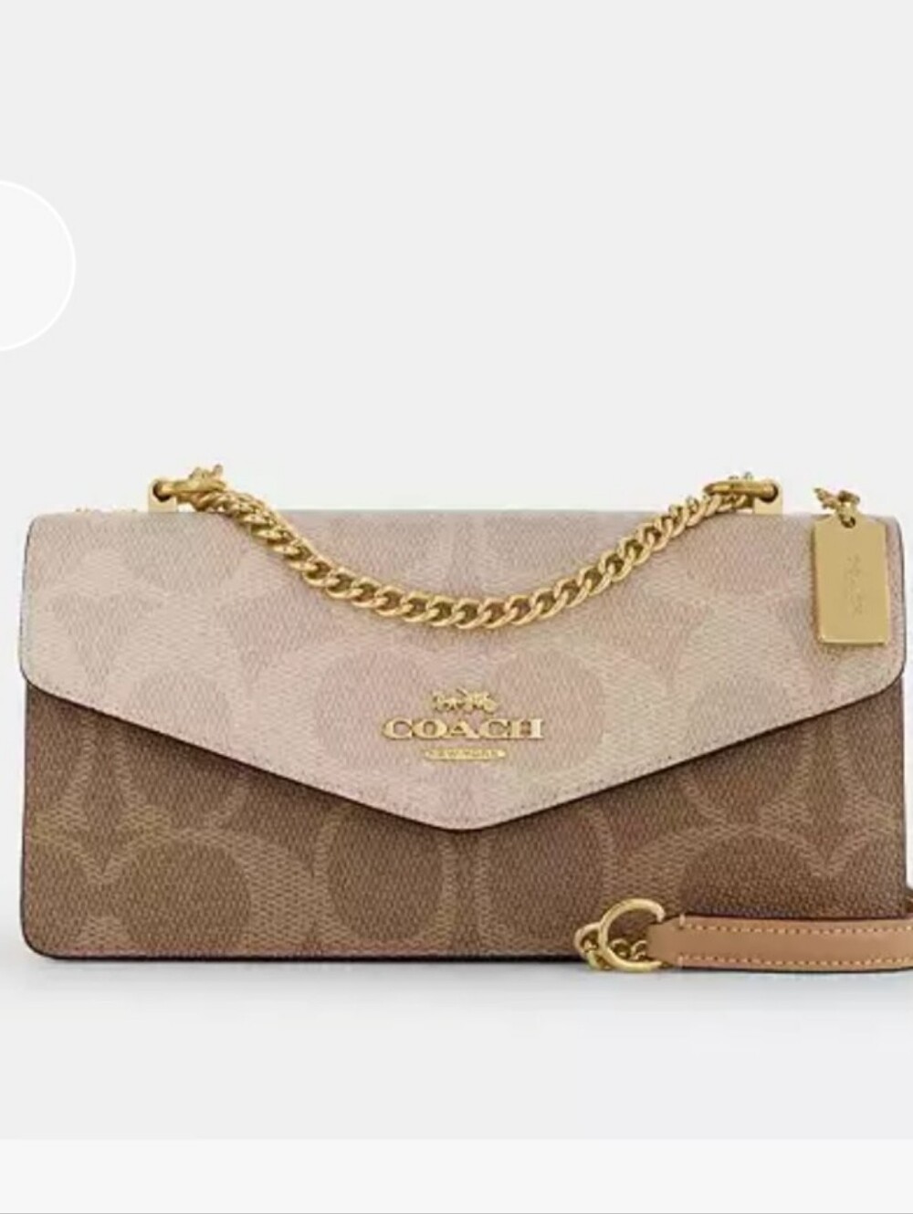 COACH Klare Envelope Crossbody Bag - Two-Tone Beige/Brown